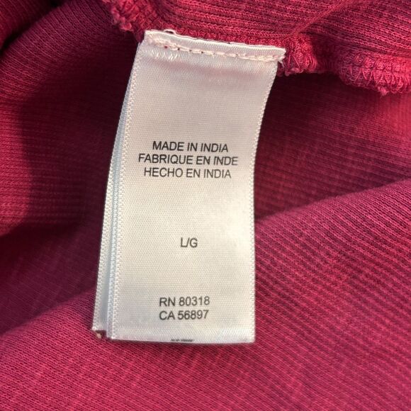 Y2K Henley Top‎ L ASO Alt Bella Swan Elena Gilbert Lucky Brand Maroon - Picture 8 of 13